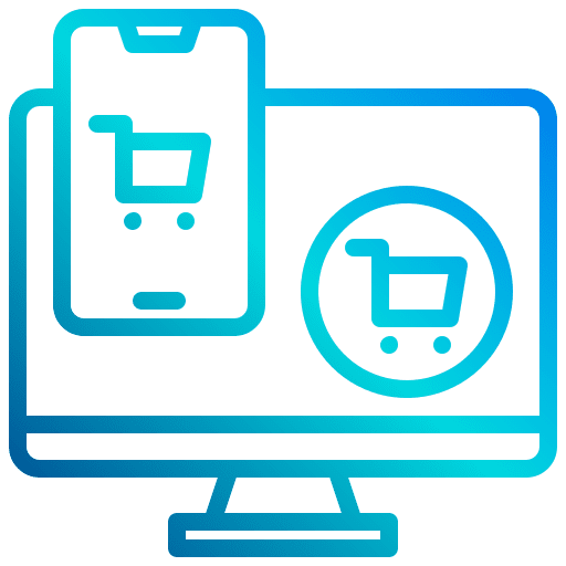 Responsive mobilephone online shopping computer icon