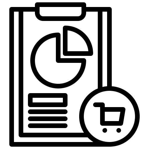 Analytics online store pie chart commerce icon