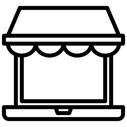 Laptop commerce and shopping laptop shop icon