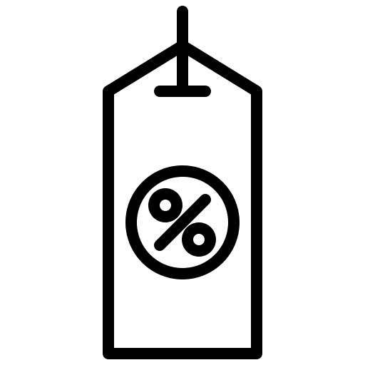 Tag percent commerce and shopping percentage icon