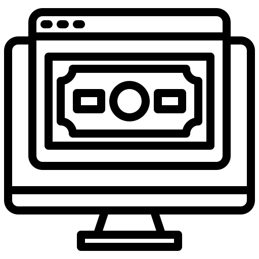 Computer ecommerce business and finance digital icon