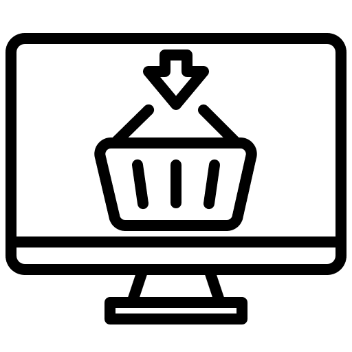 Computer online shopping broswer commerce and shopping icon