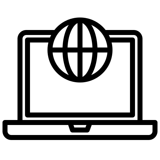 Laptop technology internet commerce and shopping icon