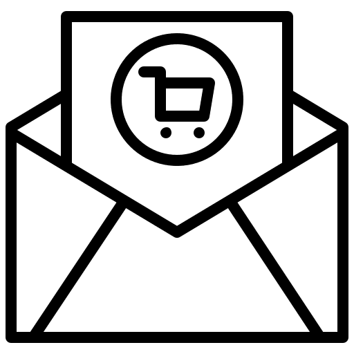 Mail postcard cart mail icon