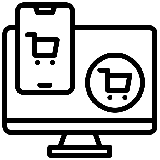 Responsive mobilephone commerce and shopping ecommerce icon