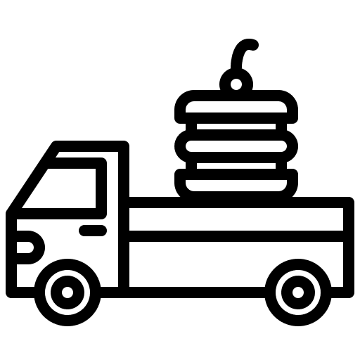 Truck shipping and delivery transport fast food icon