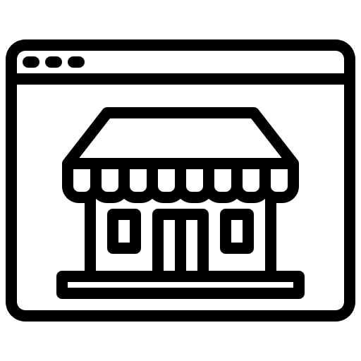 Website online shopping web page ecommerce icon