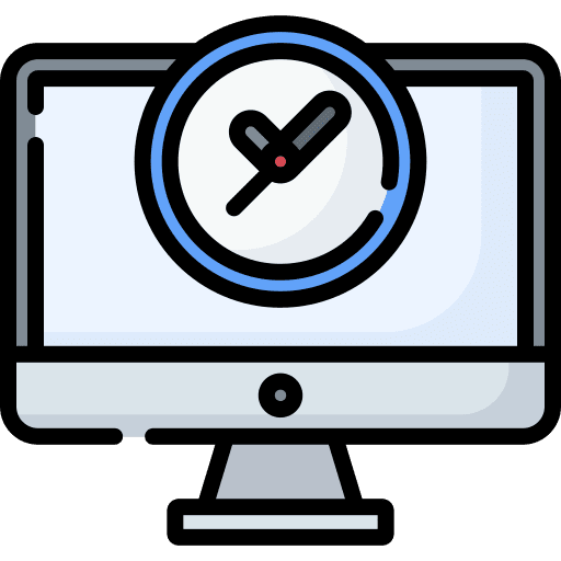 Clock time and date computer productivity icon Clock time and date computer productivity icon