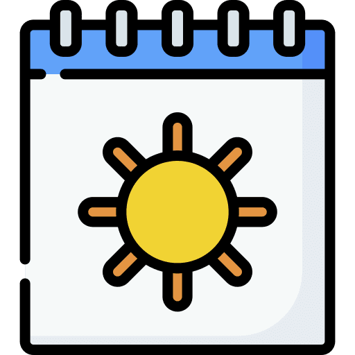 Summer time and date calendar season icon Summer time and date calendar season icon
