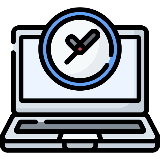 Time laptop schedule time management icon Time laptop schedule time management icon