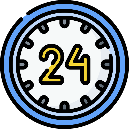 24 hours clock info help icon 24 hours clock info help icon