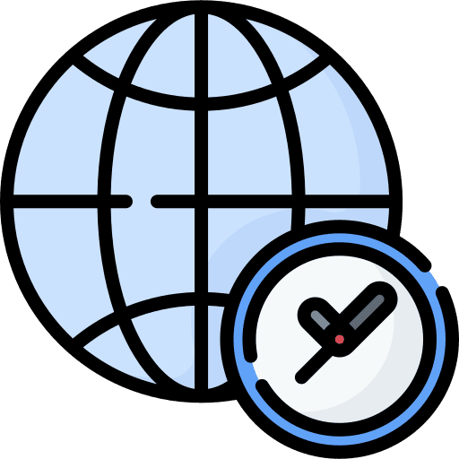 Time zone clock global world grid icon Time zone clock global world grid icon