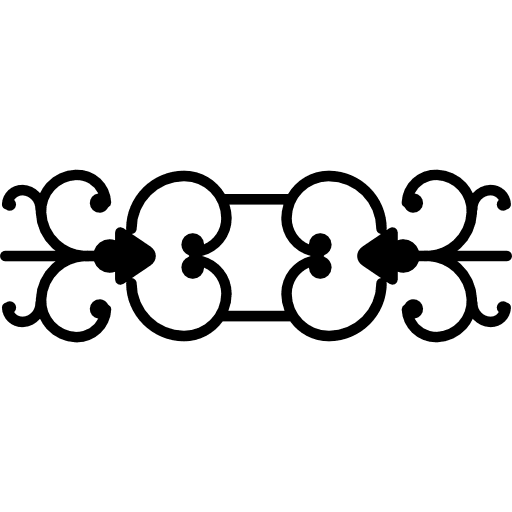 Floral design border with curls flower design art floral border icon