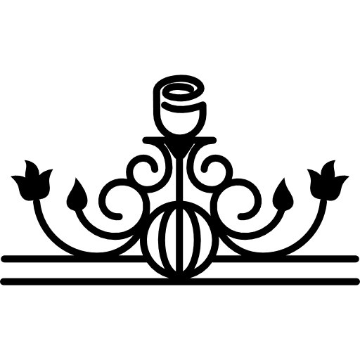 Floral design with a rose and a ball surrounded by vines rose vines surrounded icon