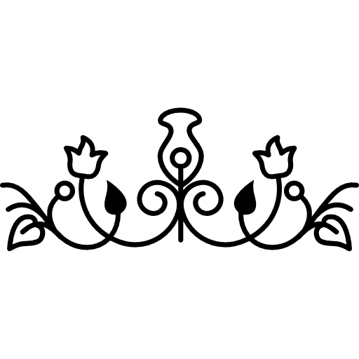 Floral design with horizontal symmetry horizontal flower floral design icon