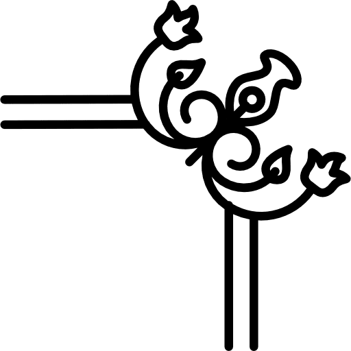 Floral right border outline variant floral design art flower border icon