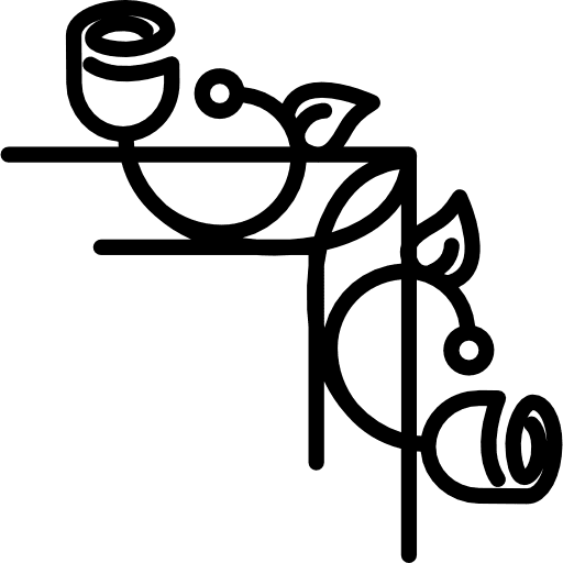 Floral right side border with vines floral design vines flower design icon