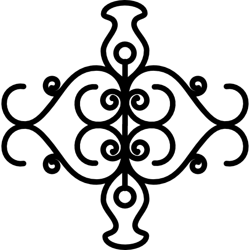 Floral ornamental design with symmetrical shapes in symmetry shapes symmetry floral icon