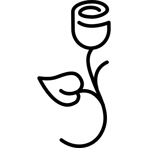 One rose design nature floral design icon