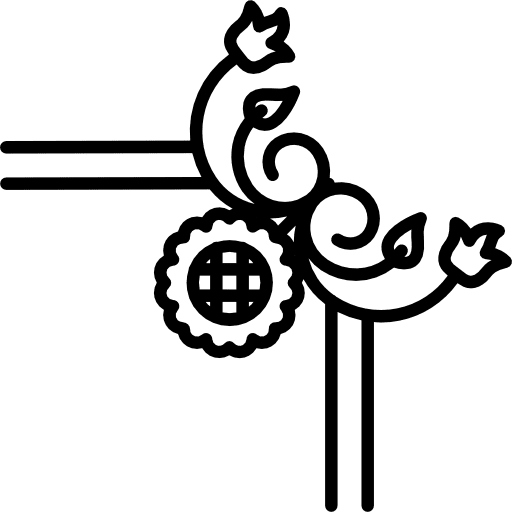 Sunflower with vines and leaves variant border flower leaves flower design icon