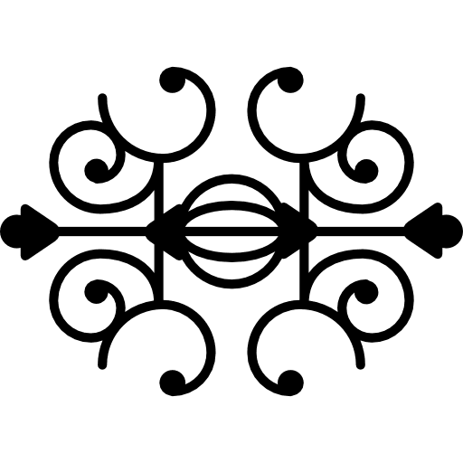 Ball surrounded by spirals floral designs shapes ornament icon