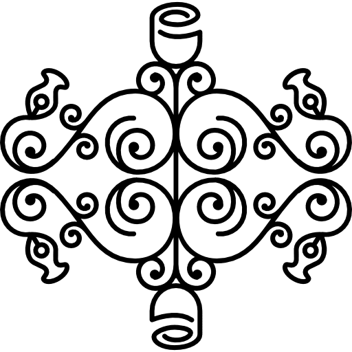 Floral complex design with symmetry floral shapes symmetrical icon