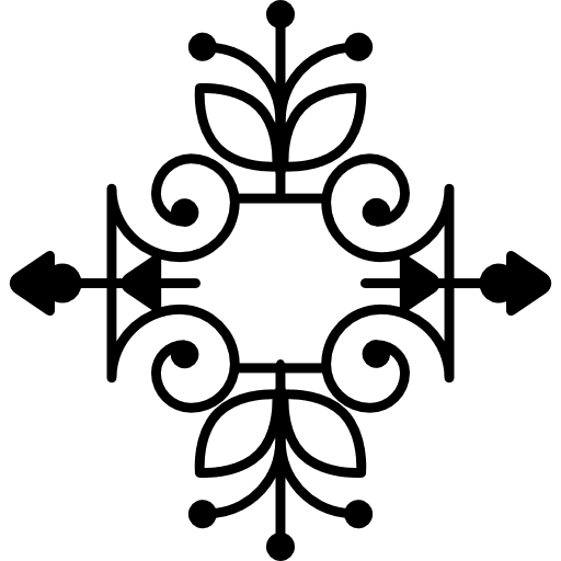 Floral design with delicate double symmetry design vines floral design icon