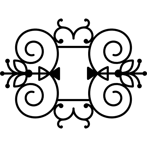 Floral design with double symmetry floral design shapes vines icon