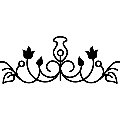 Flower bell outline design variant with vines and leaves flower bell vine vines icon