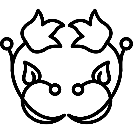 Two flowers on branches with leaves and seeds leaves floral flowers icon