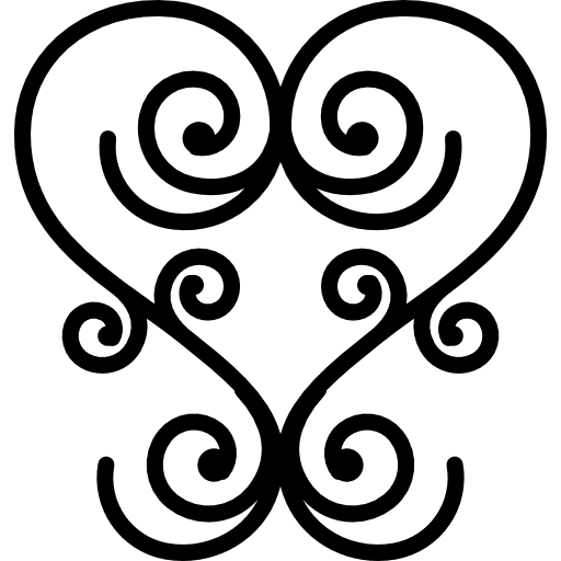 Floral design like a heart of symmetric spirals of thin lines love spirals shapes icon