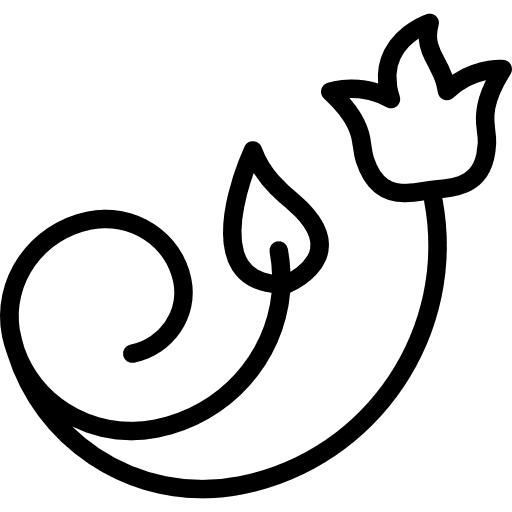 Floral design of one flower and one leaf nature natural shapes leaf icon