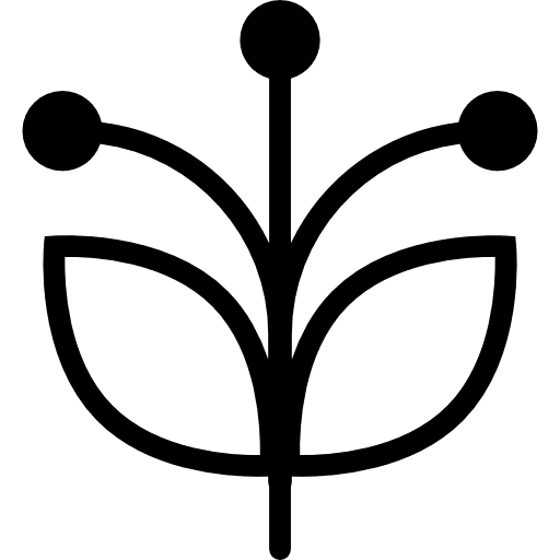 Floral design with two petals and pistils design nature flower icon