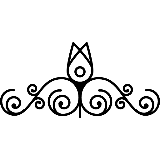 Floral designs with one flower on top of spirals in symmetry symmetry design spirals icon