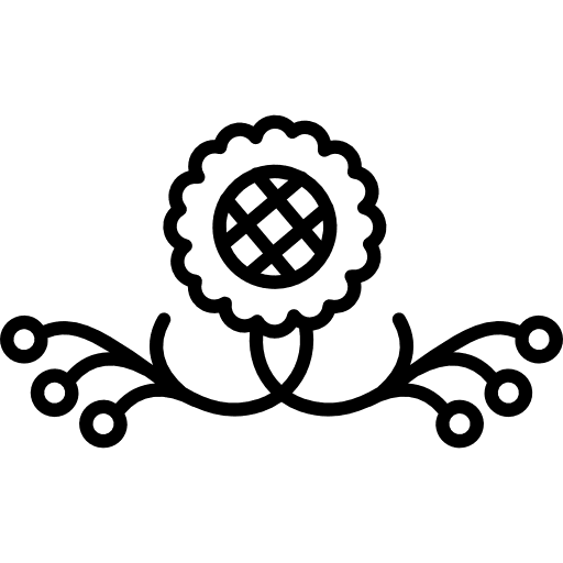 Floral symmetrical design with a flower designing floral design icon