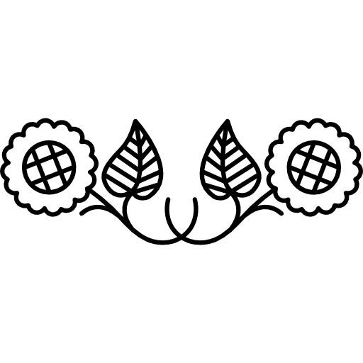 Flowers couple symmetric floral design flowers floral nature icon