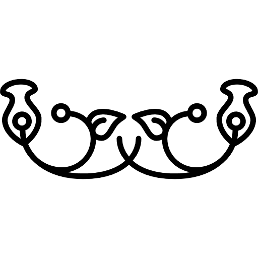 Floral bell design with leaves and curls leaves floral floral design icon