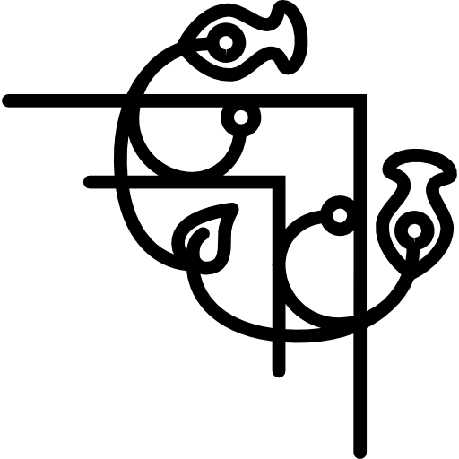 Floral bells border with vines and leaves flower leaves floral icon