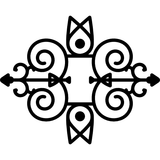 Floral design variant with vines and lines vines floral design art icon