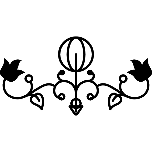 Floral design with symmetry ornaments symmetrical shapes icon