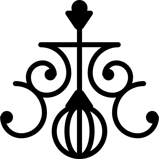 Lamp design with curls lamp decor lamp design art icon