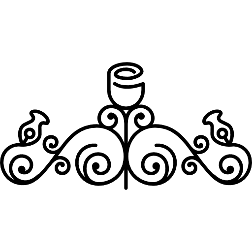 Rose outline variant with vines and leaves variant art outline icon