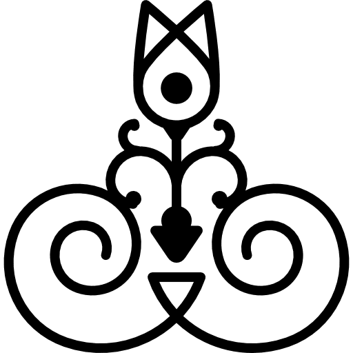 Floral design with spirals and symmetry design symmetrical symmetric icon