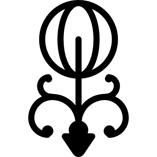 Floral bud design with curls floral bud art floral design icon