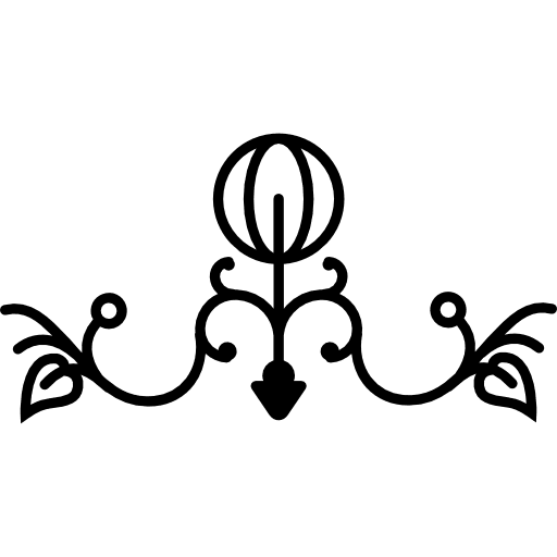 Flower circle bud with vines and leaves leaves flower nature icon