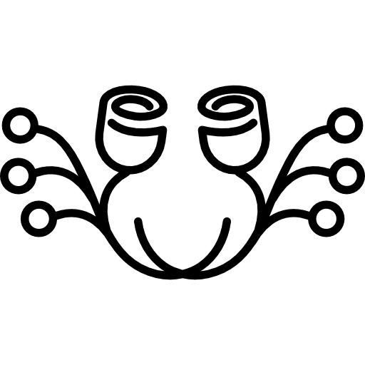 Rose buds symmetric floral design branches seeds rose buds icon