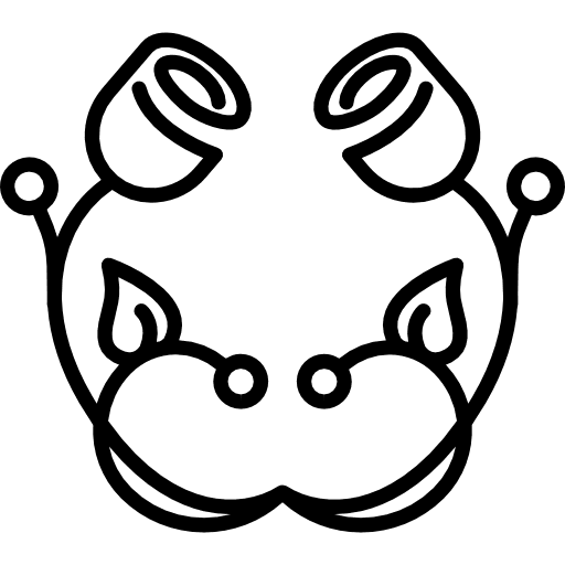 Tulips outline with leaves mirror effect art flora mirror icon