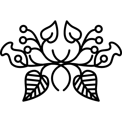 Floral design with complex symmetry shapes design floral design icon