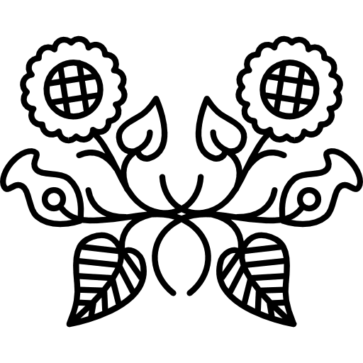 Floral symmetrical design for ornamentation shapes floral design floral icon