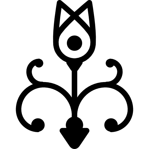 Flower bud with vines design art vines flower design icon